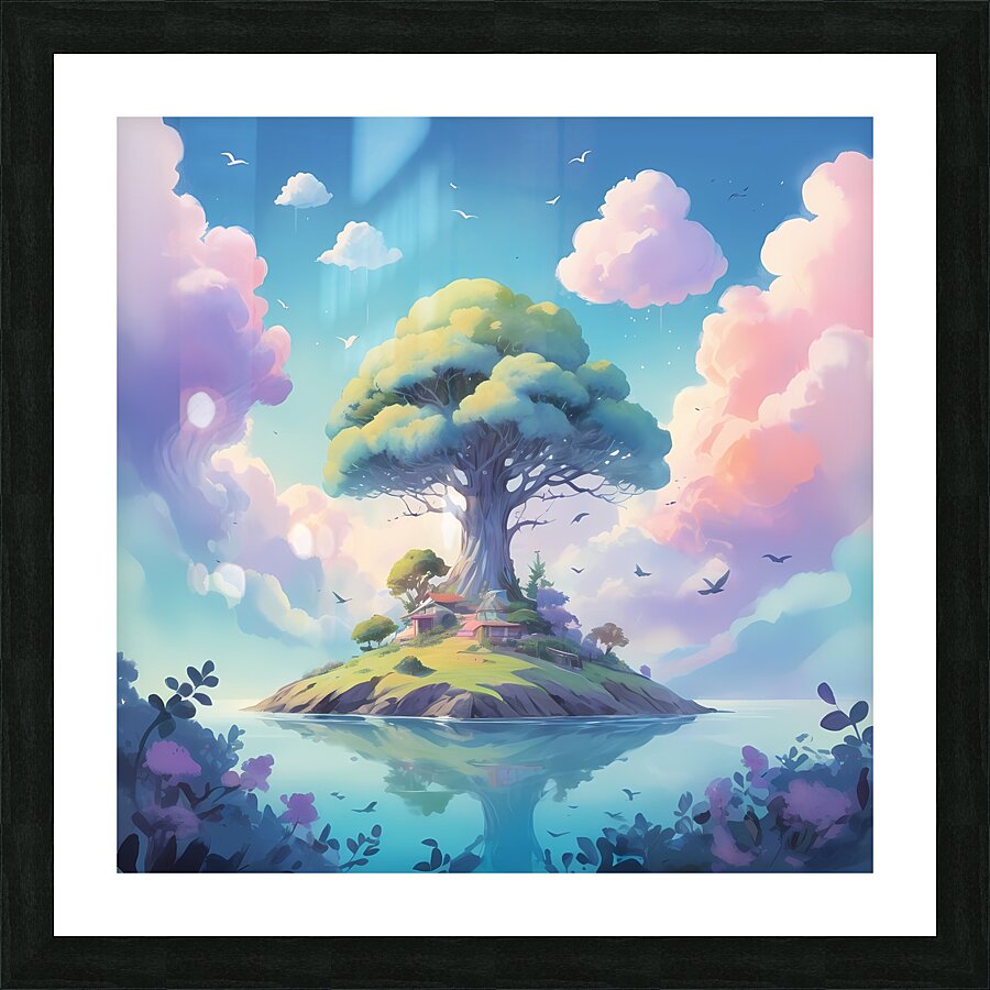 Floating Island of Peace: A Serene Escape for the Mind Picture Frame print