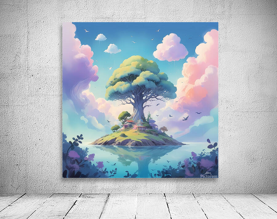 Floating Island of Peace: A Serene Escape for the Mind Wall Preview