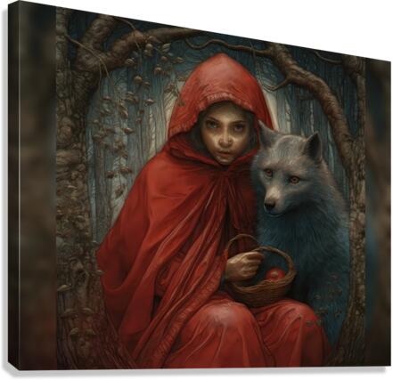 Red Hood and Wolf Canvas Print