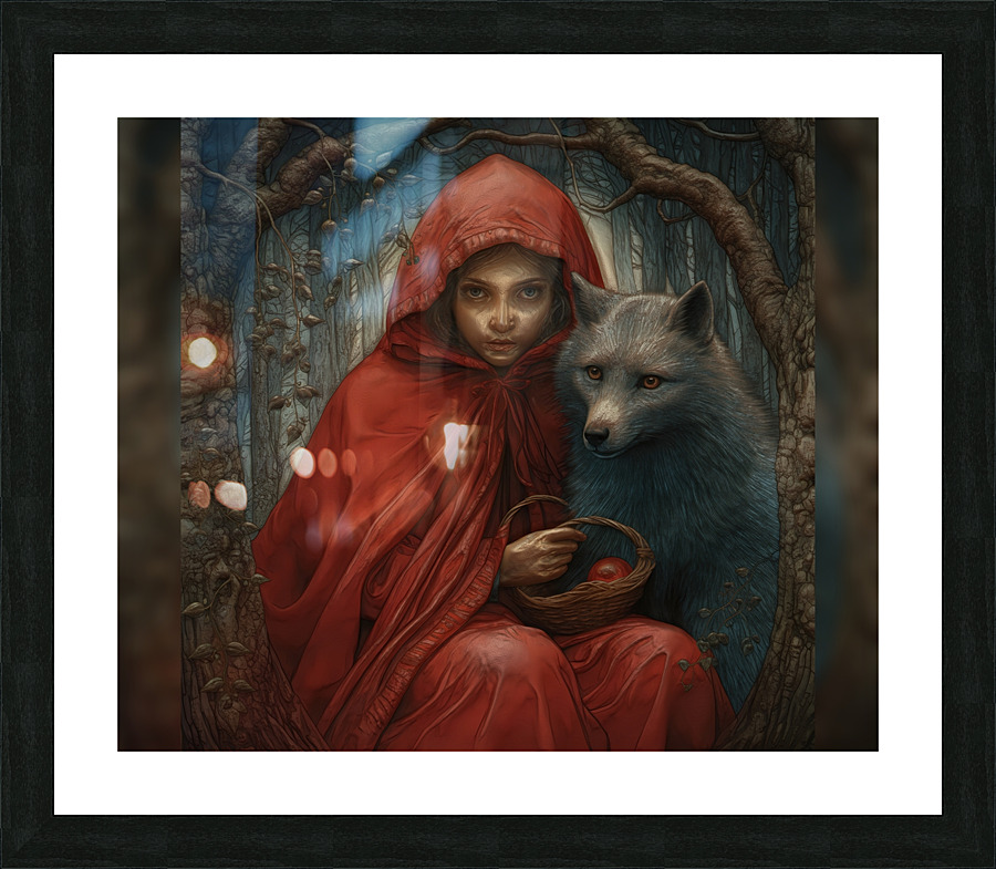 Red Hood and Wolf Picture Frame print