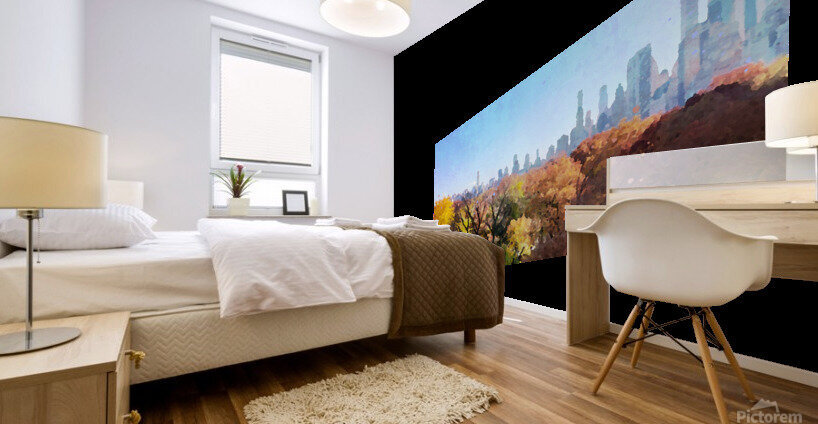 Sun Over Central Park Mural print