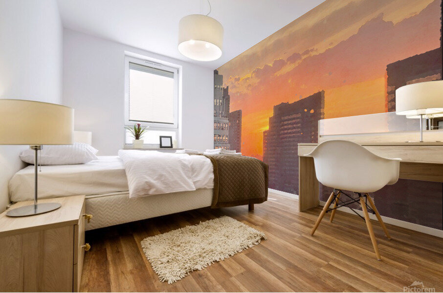 Orange Sunset 1 Mural print