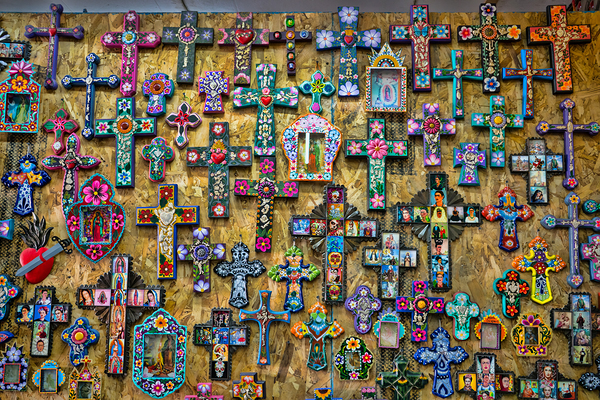 Colorful Mexican Crosses Folk Art Display Digital Download