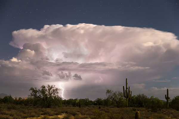 Arizona Monsoon Thunderstorm Illuminates the Desert Digital Download