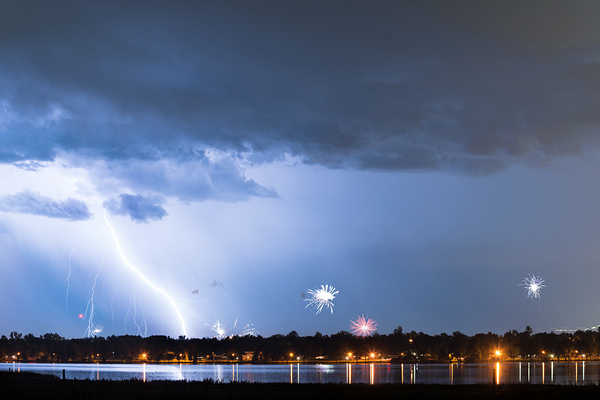 Lightning Strike and Fireworks Digital Download