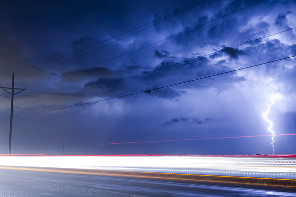 Electric Night Storm Lightning Light Trails Photography Digital Download