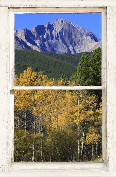 Colorado Autumn Longs Peak Window View Fine Art Print Téléchargement Numérique