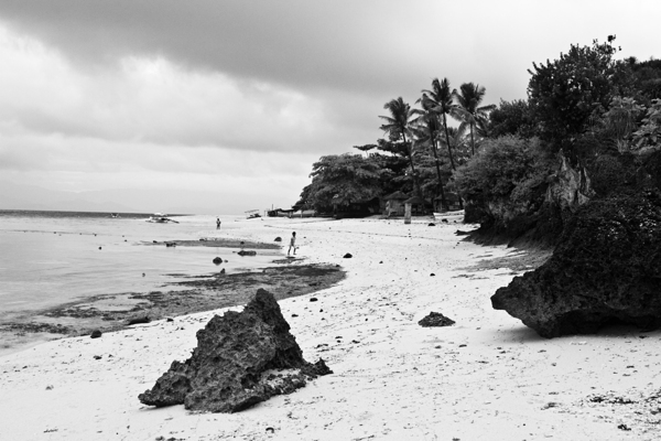 Moalboal Cebu White Sand Beach in Black and White Digital Download