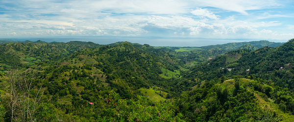 Panoramic View of Negros Oriental Mountains and Ocean to Cebu Digital Download