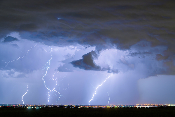 Thunderstorm and Lightning Striking Firestone Colorado 1 Digital Download