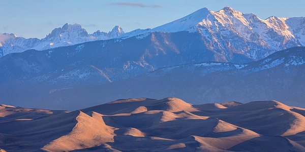 Early Morning Sand Dunes and Snow Covered Peaks Digital Download
