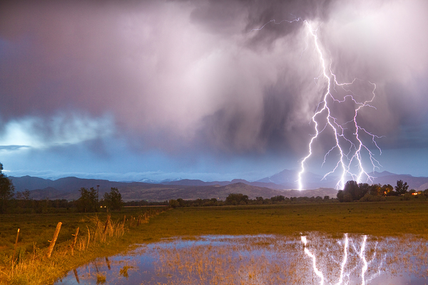 Lightning Striking Longs Peak Foothills 6 Téléchargement Numérique