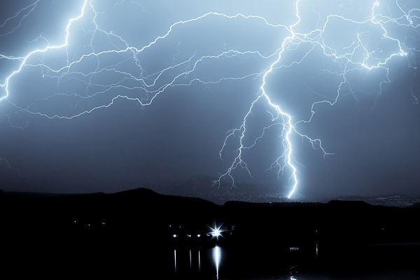Lightning Storm Over McIntosh Lake Longmont Colorado Night Expos Digital Download