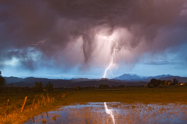 Lightning Striking Longs Peak Foothills 3 Digital Download