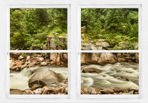 Mountain Stream Whitewash  Window View Digital Download