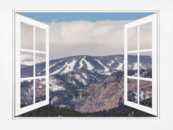 Ski Slopes Open White Picture Window View Digital Download