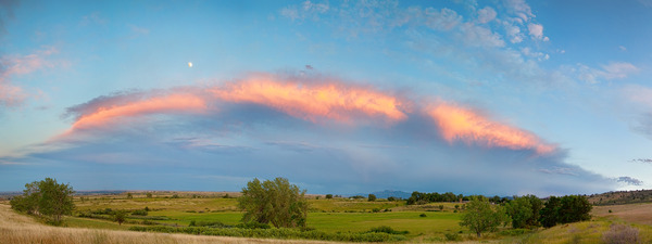 Sunset Storm Moon Longmont Boulder CO Panoram Digital Download