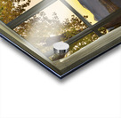 Golden Reflections Mountain Window View Fine Art Landscape Impression Acrylique