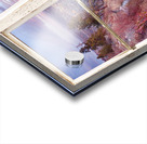 Mountain City White Rustic Barn Picture Window Impression Acrylique