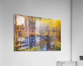Golden Autumn Creek – Serene Fall Foliage Nature Photography Impression acrylique