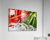 Raw Red Peppers Green Peppers and Onions Acrylic Print