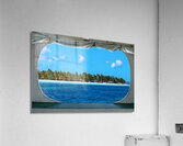 Tropical Island Boat Window View  Impression acrylique