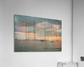Sails Silhouetted in Sunsets Glow Camotes Twilight  Acrylic Print