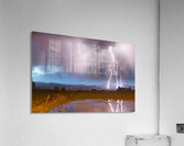 Lightning Striking Longs Peak Foothills 6 Impression acrylique