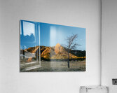 Waning Gibbous Moon Boulder Colorado Flatirons Early Morning Lig Impression acrylique