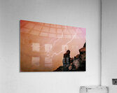 Praying Monk Camelback Mountain Lightning Monsoon Storm Acrylic Print