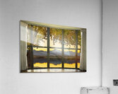 Golden Reflections Mountain Window View Fine Art Landscape Impression acrylique