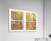 Happy Forest  Autumn Season Rustic Window View Impression acrylique