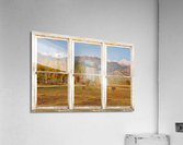 Horses Autumn White Barn Picture Window View Acrylic Print