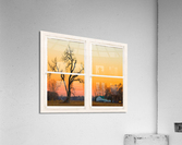 Winter Season Country Sunet White Window View Acrylic Print