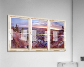 Mountain City White Rustic Barn Picture Window Impression acrylique
