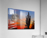 Full Moon Big Saguaro Sunset Acrylic Print
