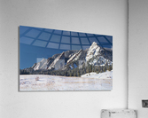 Flatiron Snow Dusted Boulder CO Panoramic  Acrylic Print