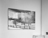 Boulder Colorado Snowy Flatirons Landscape Black and White Impression acrylique