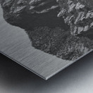 Colorado Rocky Mountains Flatirons Snow Covered Longs Peak BW Metal print