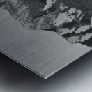 Boulder CO Flatirons Snow Covered Longs Peak Panorama BW Impression metal