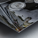 Front End of a Classic Old Black Jaguar Metal print