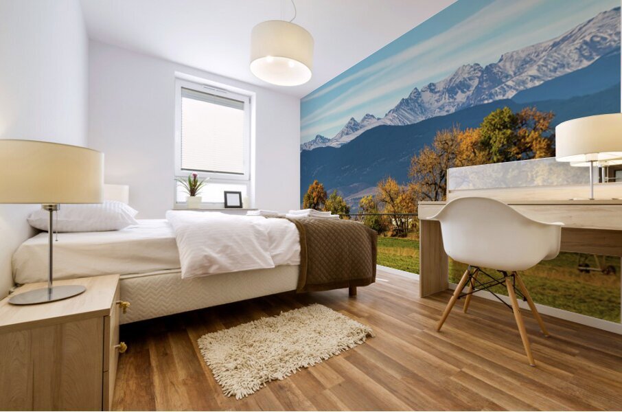 Rocky Mountain Autumn Farming Panorama Mural print