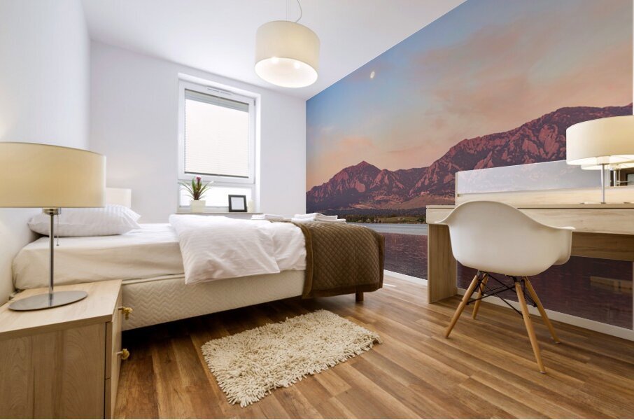 Blue Moon Front Range Boulder Sunrise Panaorama Impression murale