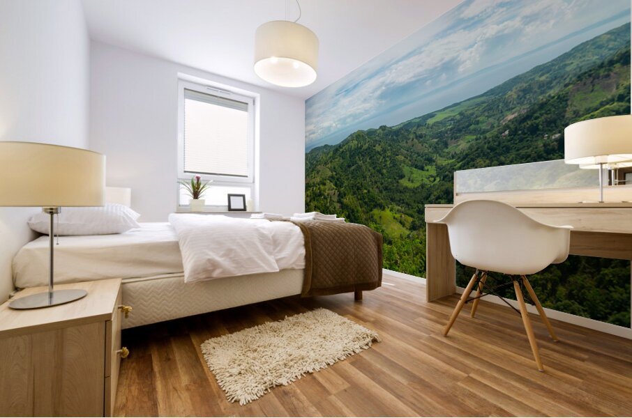 Panoramic View of Negros Oriental Mountains and Ocean to Cebu Mural print