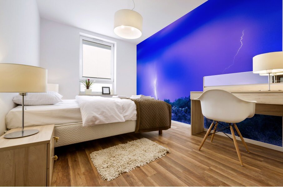 Arizona Blue Hour Desert Storm Impression murale