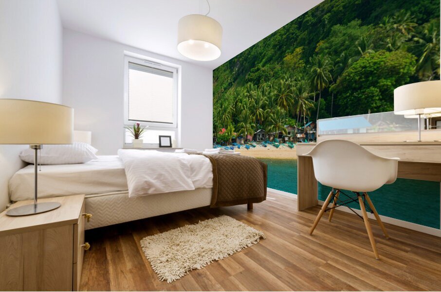 Blue Whispers of the Tropic Shore Impression murale