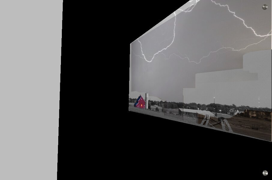 C2C Red Barn Lightning Rodeo BW SC Mural print