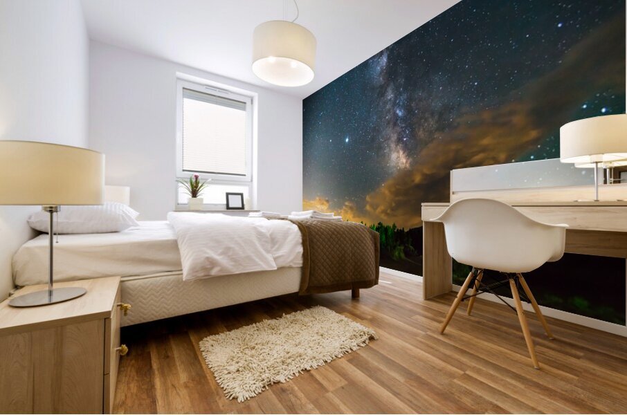 Milky Way Rising Out Of the Clouds Mural print