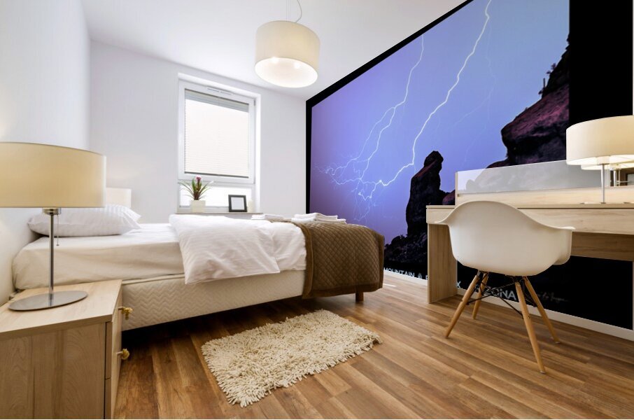 Praying Monk Camelback Mountain Lightning Monsoon Storm Limited  Impression murale