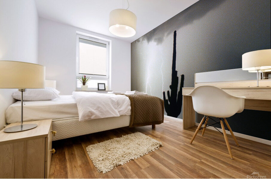 Lightning Swirl Saguaro Cactus Highlands Mural print